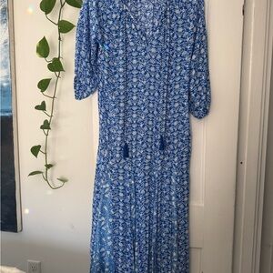 Zara Blue Floral Maxi Dress